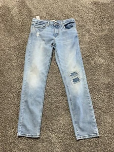 Levis Boys Jeans Size 18 Regular Blue Denim Cotton Blend Taper Distress - 9326 - Picture 1 of 13