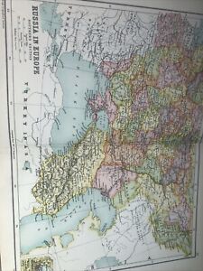 1910: Antique Map Of Russia Southern Section Europe Original Vintage Colour