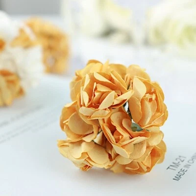 144 Craft 0.5" wide Mini Paper Roses Wedding DIY Party Flowers WHOLESALE SALE - Image 1 of 2