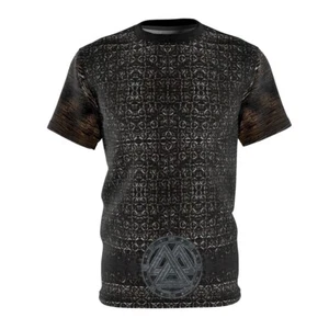 Nueva Camiseta Vikinga Cota de Malina Cinturón Valknut Armadura Estampada Camisa AOP Hombres Corte y Coser T - Imagen 1 de 8