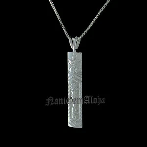 HawaiianJewelry Sterling Silver Plumeria Kuuipo Sweet Heart Vertical 6mm Pendant - Picture 1 of 1