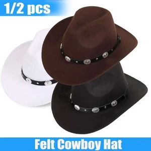 Ala Ancha Lana Fieltro Fedora Panamá Vaquero Niña Sombrero Informal Jazz Gorra para hombres mujeres - Imagen 1 de 14