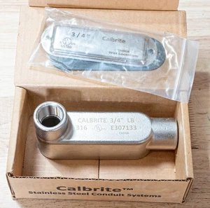 Calbrite 3/4" S60700LB00 SS316 LB Leerrohrgehäuse Edelstahl mit Deckel. - Bild 1 von 4