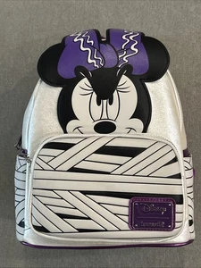 NWT Exclusive Loungefly Disney GITD Bride of Frankenstein Minnie Mini Backpack - Picture 1 of 6