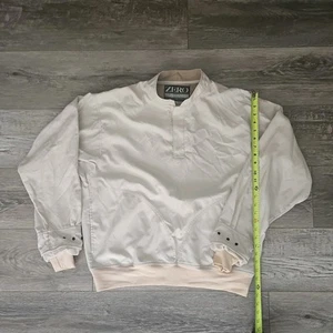 Zero Restriction Pullover Mens M Tan Beige Golf Windbreaker 1/4 Snap Jacket(S28) - Picture 1 of 6