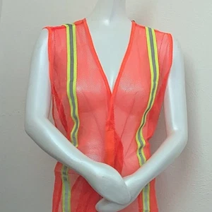 Gilet di Sicurezza Universale Alta Visibilità Maglia Arancione Giallo Unisex Taglia Unica - Foto 1 di 1
