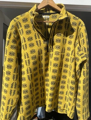 БОЛЬШОЙ мужской коллекционный уличный флисовый пуловер DULUTH на молнии желтый и черный - Изображение 1 из 3