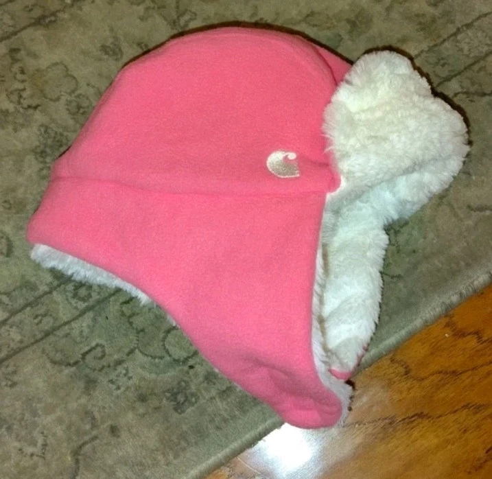 Chapéu Carhartt infantil rosa Sherpa forrado de lã gorro aba orelha - Imagem 1 de 4