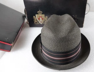 SOMBRERO DE HOMBRE VINTAGE RESISTOL GRIS PAJA EXTRA LARGO OVALADO TALLA 7 3/8 CON CAJA - Imagen 1 de 13