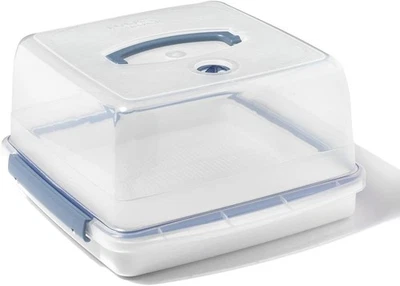 Lock & HLS102 Square Cake Box-Clear/Blue, 12.6 L litres  - Image 1 of 4
