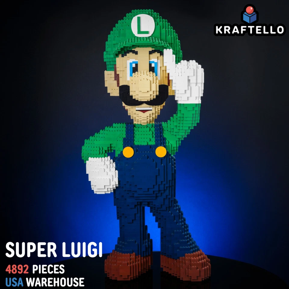 Luigi Super Mario Life-Size MOC Building Blocks Set - 4892 Pieces Creative Style