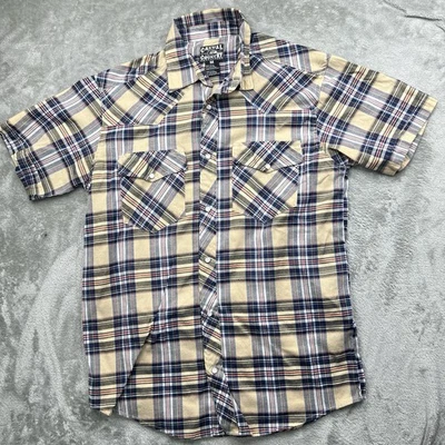 Casual Country Outfitters Shirt Men Medium Plaid Western Pearl Snap Short Sleeve - Image 1 of 4