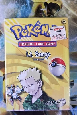 2000 Pokemon Gym Heroes Lt. Surge Theme Deck - Sealed/New with Hang Tab - Image 1 of 4