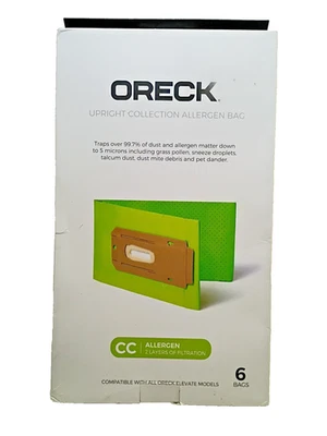GENUINE Oreck ~Upright Vacuum (Elevate Models) Allergen Bags ~AK1CC6A ~6 Bags - Image 1 of 2