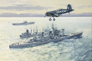 HMS King George V F4U Corsair Royal Navy Battleship Fathers Day Birthday Card - Imagen 1 de 1