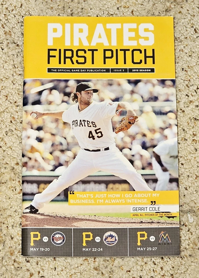 GERRIT COLE~FIRST PITCH MAGAZINE 2015~PITTSBURGH PIRATES~YANKEES - Image 1 of 1