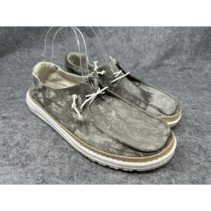 Hey Dude Wendy Tie Dye Slip On Shoes Womens size 9 Green Grey Raffita Natural - Picture 1 of 9