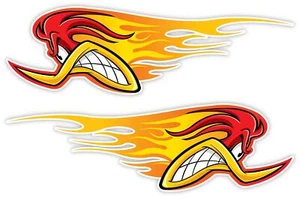 Par de calcomanías calcomanías de pared coche bicicleta motocicleta dibujos animados leñosas de carreras - Imagen 1 de 2