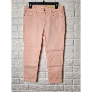 NWT Michael Kors Izzy Cropped Skinny Peach color Mid Rise Women's size 8 - Picture 1 of 7