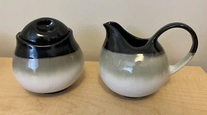Sango Nova Black Creamer and Covered Sugar Bowl Set #4932 - Picture 1 of 4