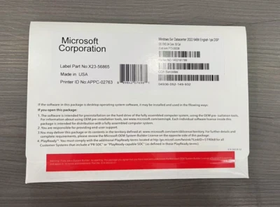 Microsoft Windows Server 2022 Datacenter 64Bit 24 Core 50 CALs DVD With Key  - Image 1 of 2