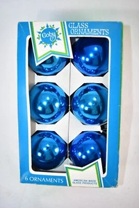 BOLAS DE CRISTAL VINTAGE COBY 6 ADORNOS AZULES - Imagen 1 de 6