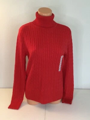 PRIA Red Turtle Neck Ribbed Sweater. Size Large. Orig. $59.00. NEW. - Image 1 of 4