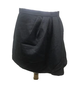 J. Мини-юбка Crew размер 4 шерстяная смесь черная плиссированные карманы полностью на подкладке боковая молния - Изображение 1 из 4