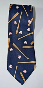 Corbata de béisbol y bates con diseño de bates A. Rogers para hombre corbata de cuello azul 58" vintage 1997 deportes - Imagen 1 de 7