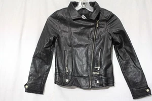COOGI Black Vegan/Faux Leather Jacket, Rockabilly Style,  Size S-B89 - Picture 1 of 6