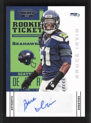 Boleto de novato Panini Contenders #110 Bruce Irvin RC 2012 automático  Foto 1 de 2