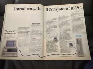 Rare 1985 Original IBM System/36 PC Launch Print Advertisement Retro Computer - Picture 1 of 3