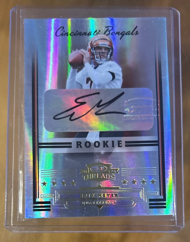 2006 Donruss Threads Erik Meyer Rookie Autograph #423/999 Cincinnati Bengals RC - Image 1 of 2