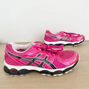 Asics Gel-Nimbus 14 Shoes Womens Size US 9 EU 40.5 Neon Pink Low Top Lace Up - Picture 1 of 9