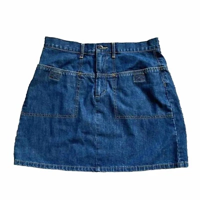 Vintage Y2K Polo Jeans Co. Ralph Lauren Mini Falda Denim Línea A 8 Primavera Rígida Foto 1 de 4