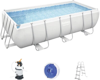 Aufstellpool Framepool-Set Bestway Power Steel™ eckig 404 x 201 x 100 cm inkl. S - Bild 1 von 4