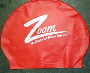 ZOOM MULTISPORT RACE SERIES SWIMMERS SWIMMING SWIM CAP - RED - Picture 1 of 1