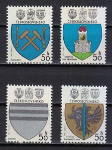Czechoslovakia 1980 Mi 2552-2555 Sc 2297-2300 Coat of Arms of towns **