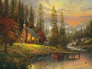 55028 CountrySide Hartglas Schneidebrett Thomas Kinkade 16" x 12" x 1/4" - Bild 1 von 1