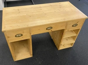 Bespoke Solid Pine Handmade Desk With Drawers, Shelves And Apothecary Handles - Picture 1 of 8