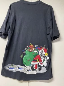 Vintage Warner Bros Single Stitch 1994 Bugs Bunny Weihnachten T-Shirt Herren Größe XL - Bild 1 von 9