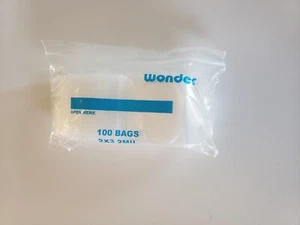 200 2” X 3” Clear Reclosable Zip Seal Bag Plastic 2 Mil BAGGIES Jewelry Zipper - Picture 1 of 2