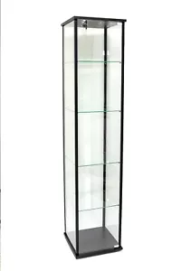 Glasvitrine nach Maß Sammlervitrine Vitrine Schwarz auf Rollen ESG Glas - Bild 1 von 7