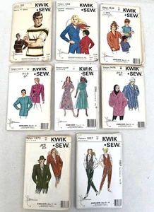 80s/90s Kwik-Sew Pattern Lot #309 488 1476 1534 1548 1573 1937  2256 Multi-Sized - Picture 1 of 9