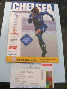 Chelsea V Leicester City 13.10.01 Programme & Ticket in excellent condition - Picture 1 of 1