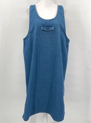 Vestido tipo jersey estilo estudio con tirantes talla L azul denim midi pradera occidental de colección Foto 1 de 4