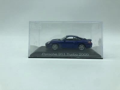 MODELLINO AUTO PORSCHE 911 TURBO 2000 BLU - EDICOLA - SCALA 1:43 CON TECA - Immagine 1 di 2