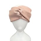 Thick pale pink silver metallic wide turban twist headband women Chunky headband