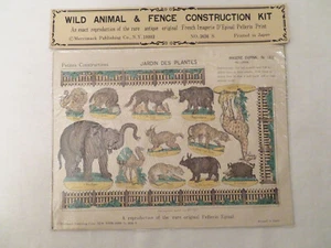 Kit de construcción de papel epinal francés vintage 1202 valla de animales salvajes - Imagen 1 de 10