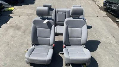 ⭕ 14-19 Chevrolet Silverado 1500 Set of 5 Front & Rear Cloth Seat AZ3 Heated OEM Foto 1 de 4